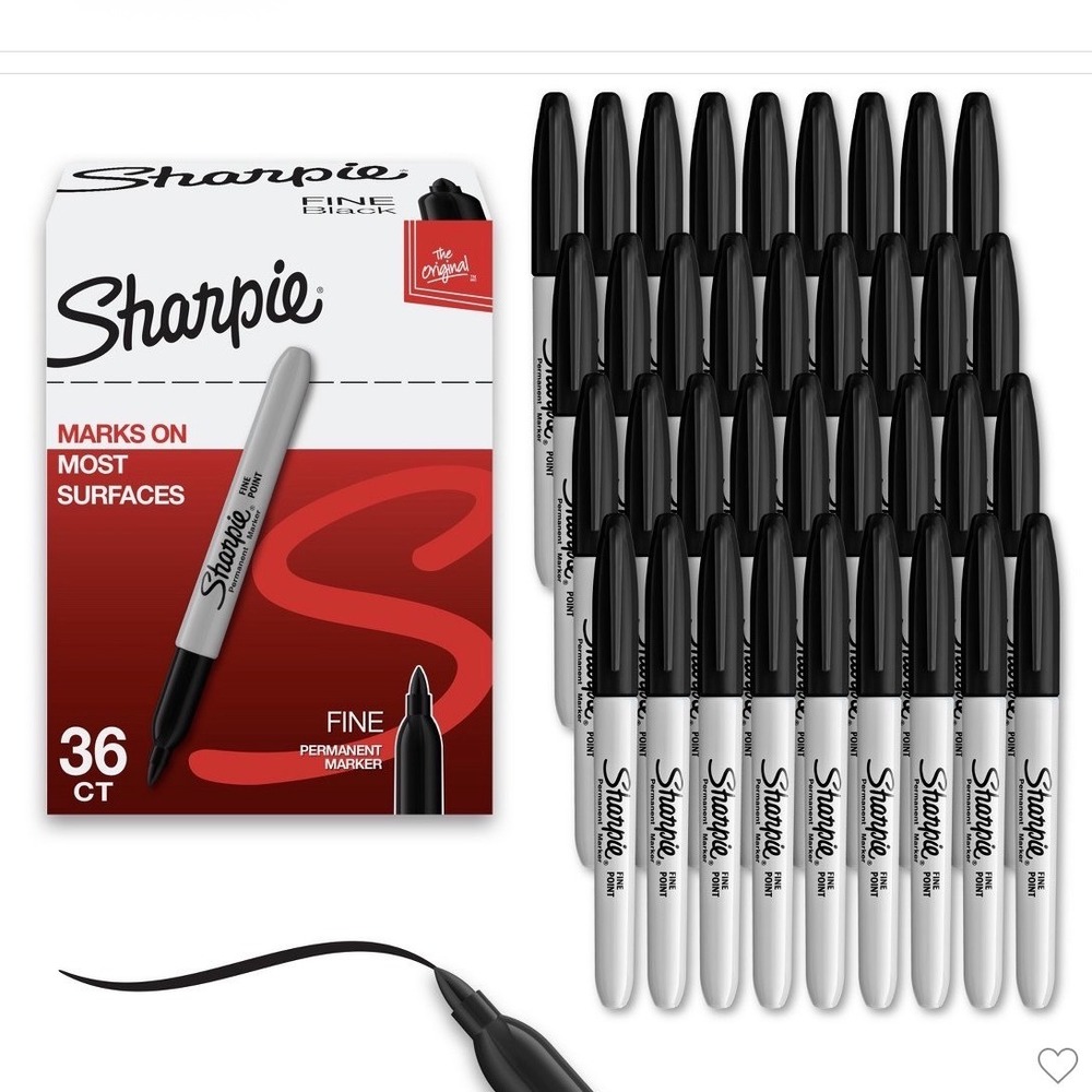 Sharpie Fine Point Permanent Markers Black 36 Count Bulk Pack 30001 30076